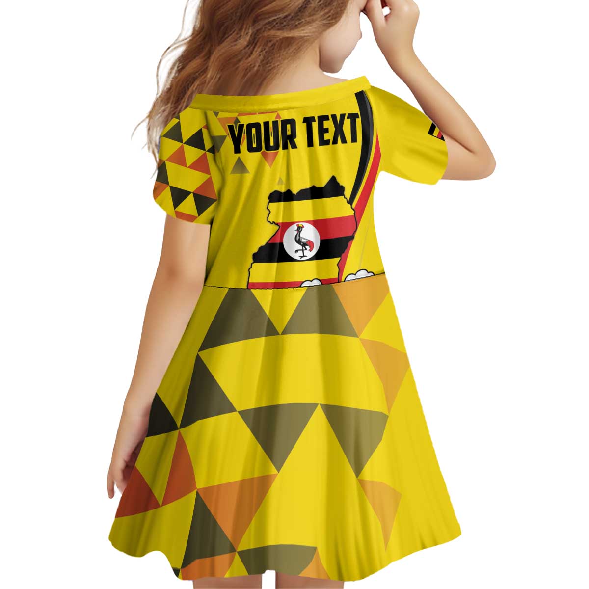 Personalized Uganda Independence Day Family Matching Off Shoulder Short Dress and Hawaiian Shirt Grey Crowned Crane Bird - Wonder Print Shop