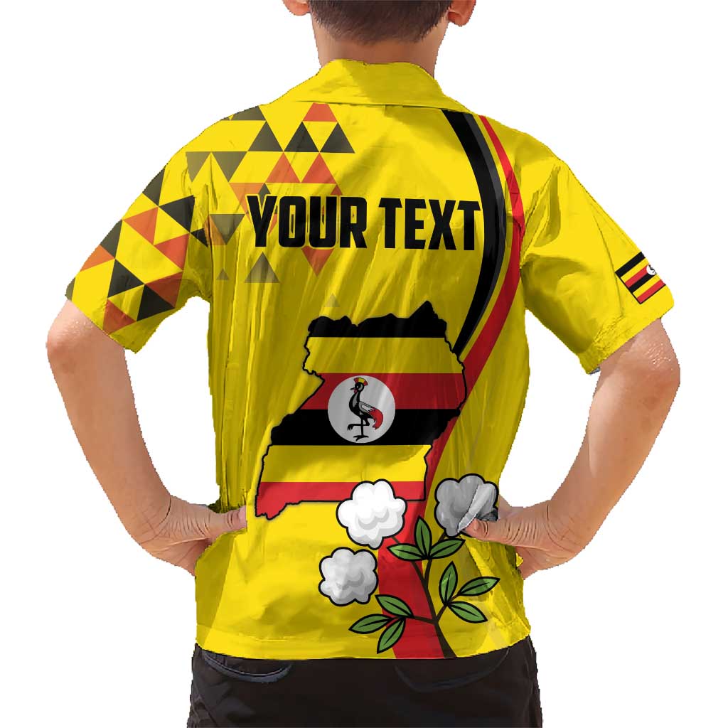 Personalized Uganda Independence Day Hawaiian Shirt Grey Crowned Crane Bird - Wonder Print Shop