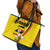 Personalized Uganda Independence Day Leather Tote Bag Grey Crowned Crane Bird - Wonder Print Shop