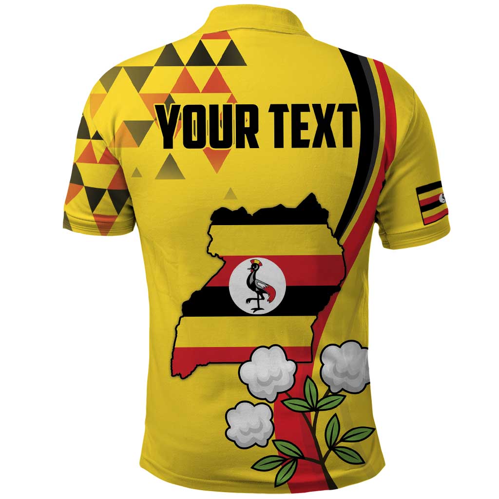 Personalized Uganda Independence Day Polo Shirt Grey Crowned Crane Bird - Wonder Print Shop