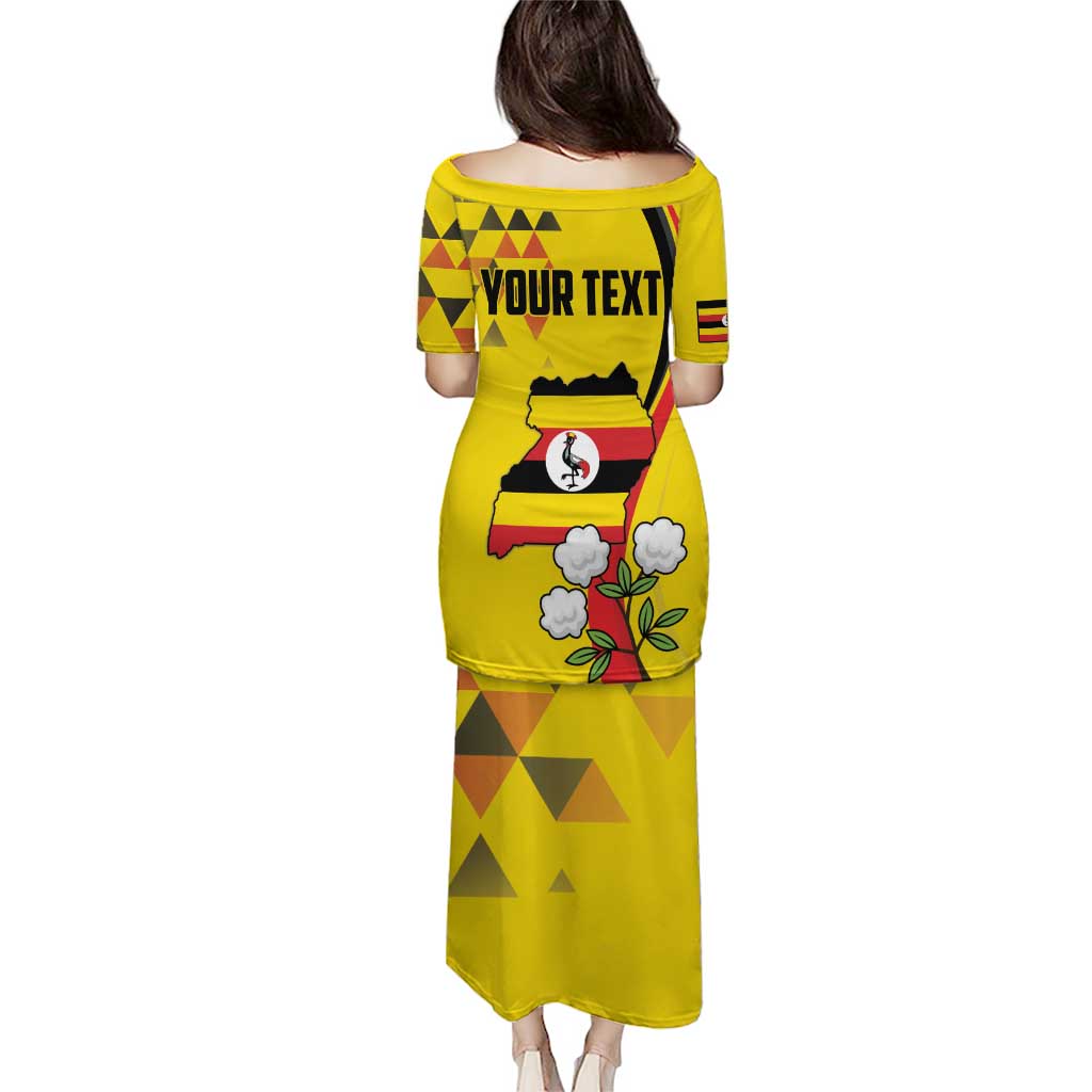 Personalized Uganda Independence Day Puletasi Grey Crowned Crane Bird - Wonder Print Shop