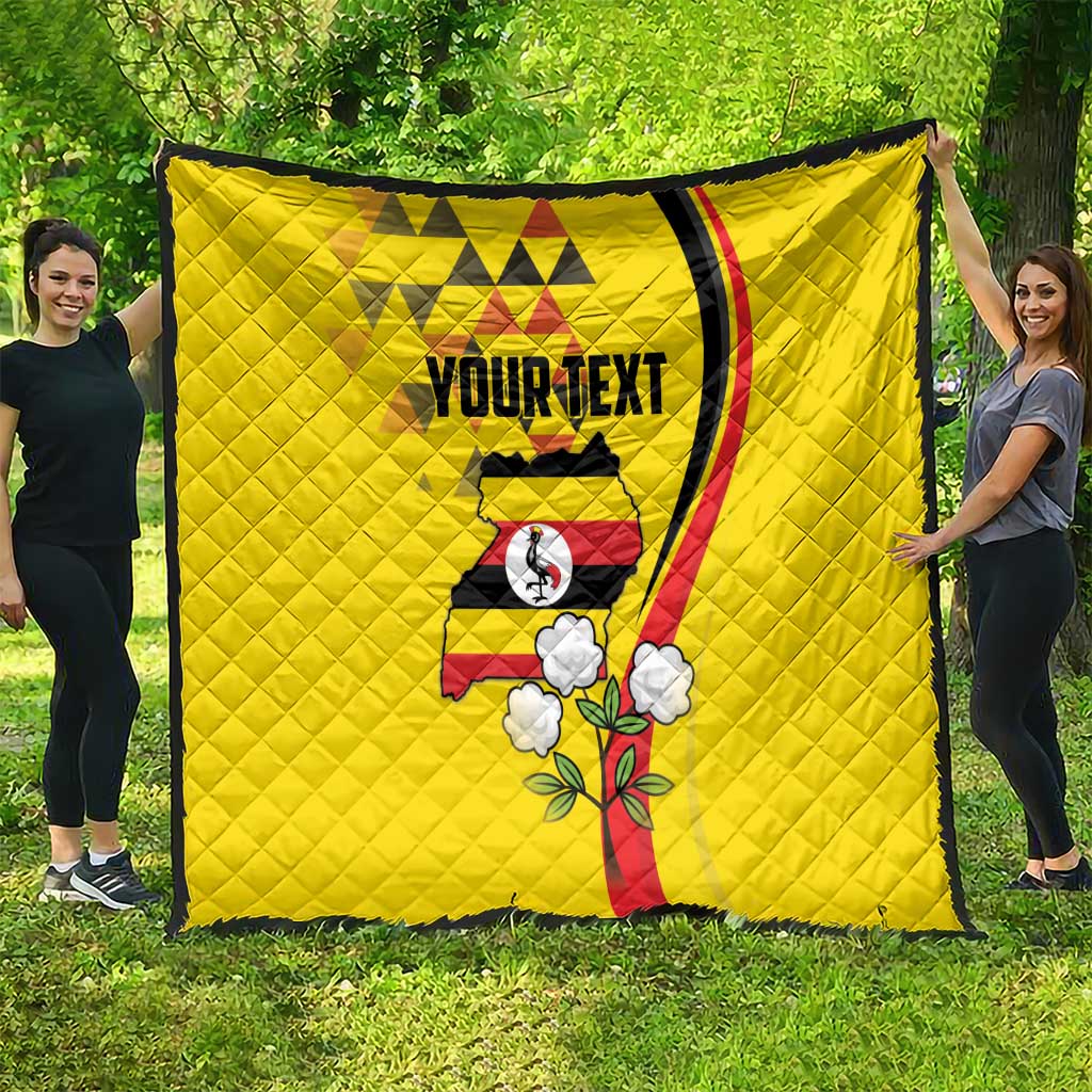 Personalized Uganda Independence Day Quilt Grey Crowned Crane Bird - Wonder Print Shop