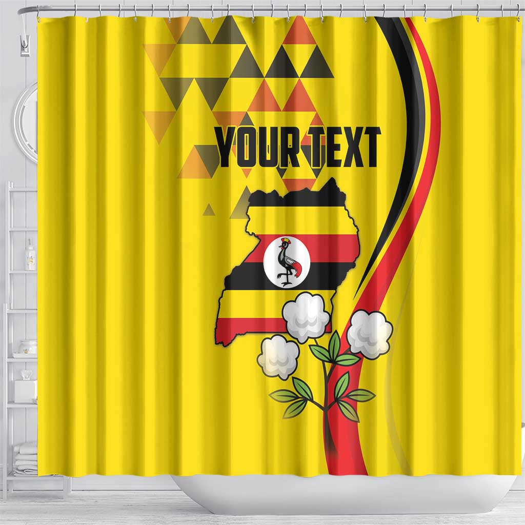 Personalized Uganda Independence Day Shower Curtain Grey Crowned Crane Bird