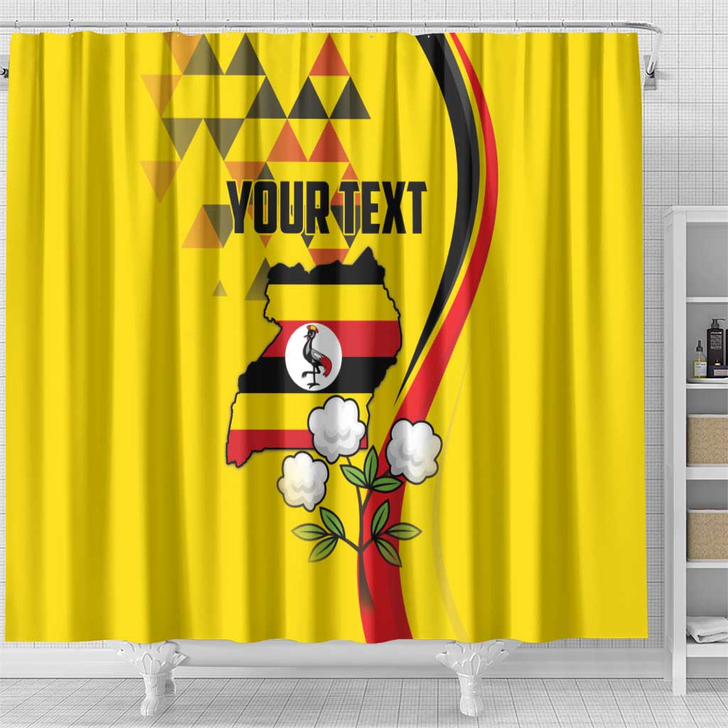 Personalized Uganda Independence Day Shower Curtain Grey Crowned Crane Bird