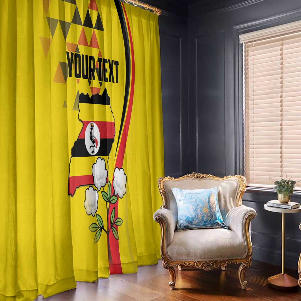 Personalized Uganda Independence Day Window Curtain Grey Crowned Crane Bird - Wonder Print Shop