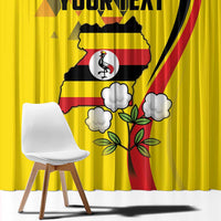 Personalized Uganda Independence Day Window Curtain Grey Crowned Crane Bird - Wonder Print Shop