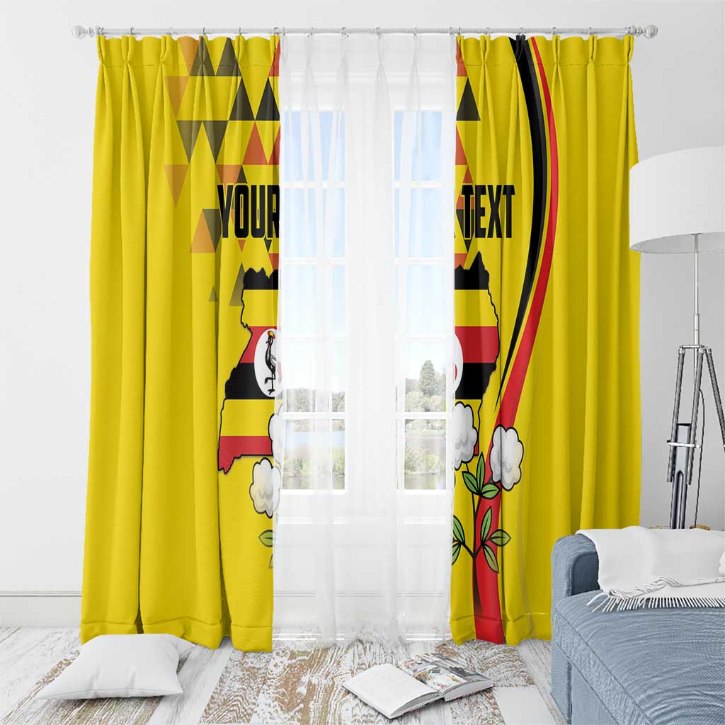 Personalized Uganda Independence Day Window Curtain Grey Crowned Crane Bird - Wonder Print Shop