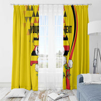 Personalized Uganda Independence Day Window Curtain Grey Crowned Crane Bird - Wonder Print Shop