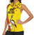 Personalized Uganda Independence Day Women Sleeveless Polo Shirt Grey Crowned Crane Bird - Wonder Print Shop