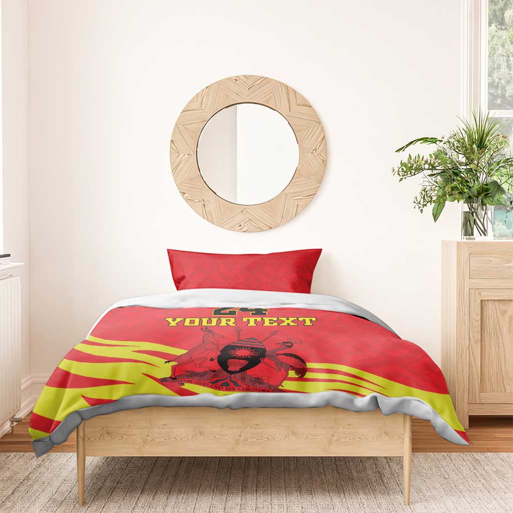 Custom Uganda Independence Day 1962 Bedding Set Coat Of Arms With Kente Patterns - Wonder Print Shop