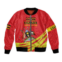 Custom Uganda Independence Day 1962 Bomber Jacket Coat Of Arms With Kente Patterns - Wonder Print Shop