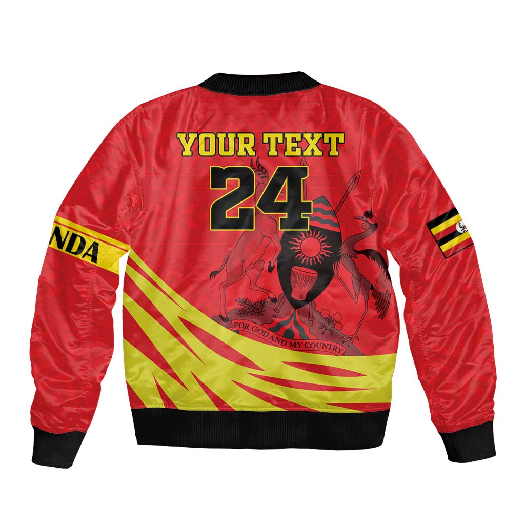 Custom Uganda Independence Day 1962 Bomber Jacket Coat Of Arms With Kente Patterns - Wonder Print Shop