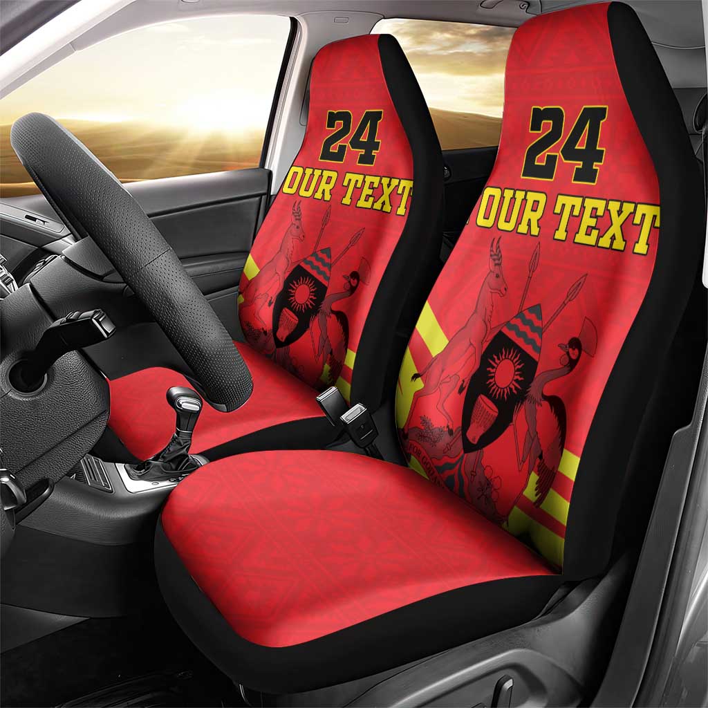 Custom Uganda Independence Day 1962 Car Seat Cover Coat Of Arms With Kente Patterns - Wonder Print Shop