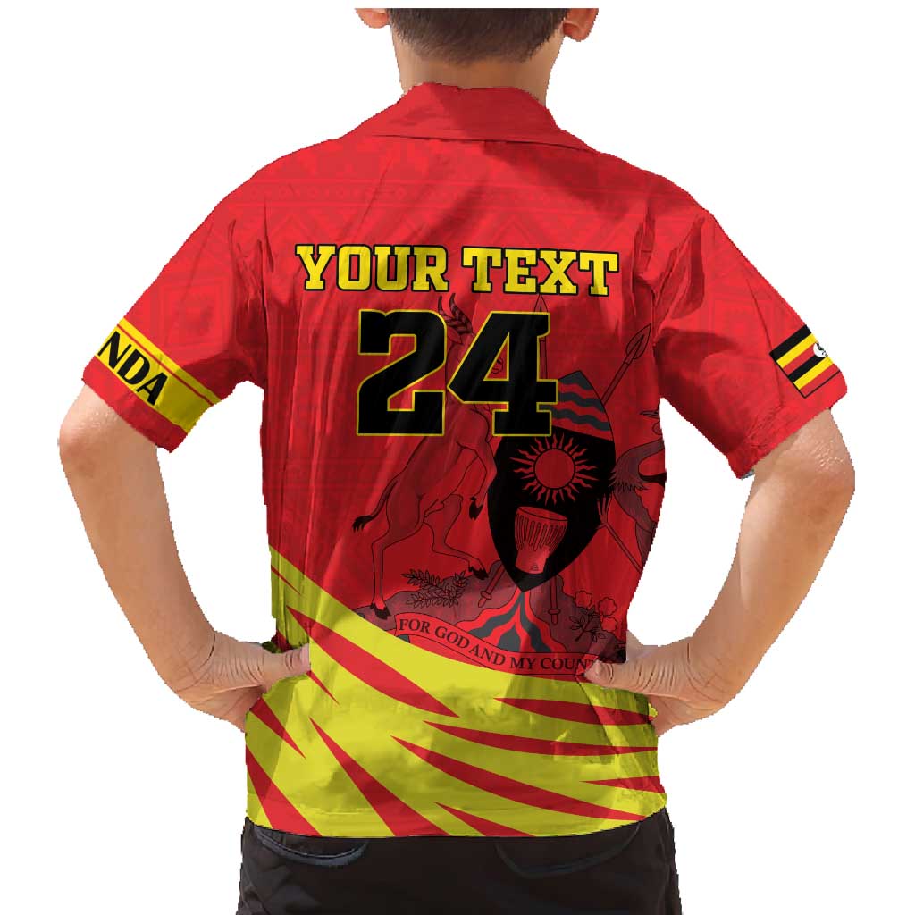 Custom Uganda Independence Day 1962 Family Matching Mermaid Dress and Hawaiian Shirt Coat Of Arms With Kente Patterns - Wonder Print Shop