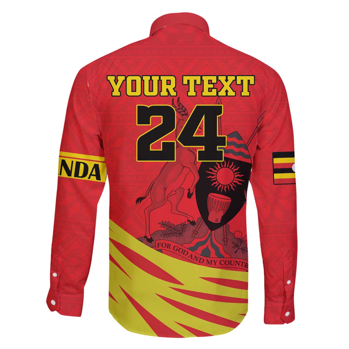 Custom Uganda Independence Day 1962 Family Matching Off Shoulder Short Dress and Hawaiian Shirt Coat Of Arms With Kente Patterns - Wonder Print Shop