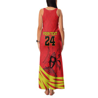 Custom Uganda Independence Day 1962 Family Matching Tank Maxi Dress and Hawaiian Shirt Coat Of Arms With Kente Patterns - Wonder Print Shop