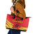 Custom Uganda Independence Day 1962 Leather Tote Bag Coat Of Arms With Kente Patterns - Wonder Print Shop