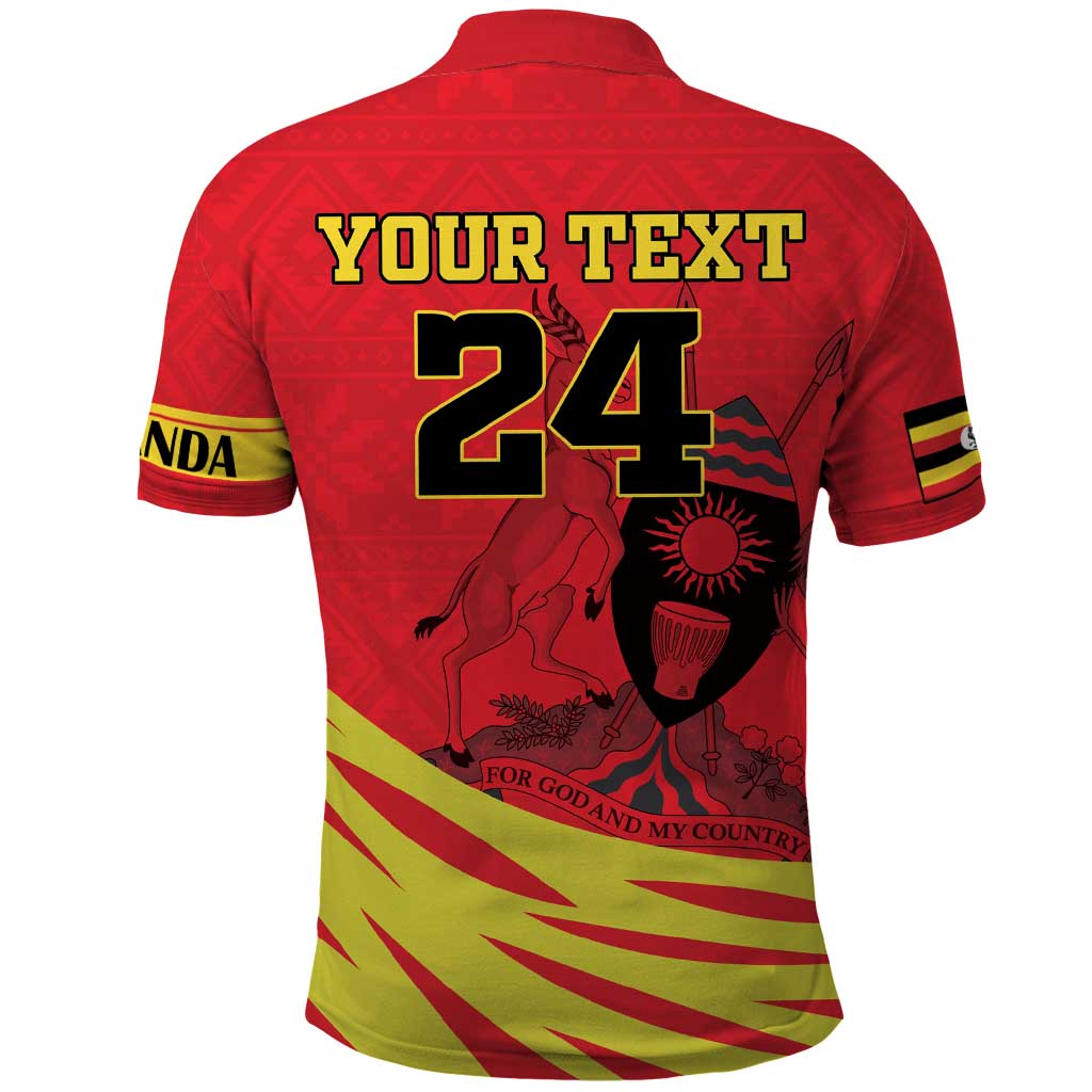 Custom Uganda Independence Day 1962 Polo Shirt Coat Of Arms With Kente Patterns - Wonder Print Shop