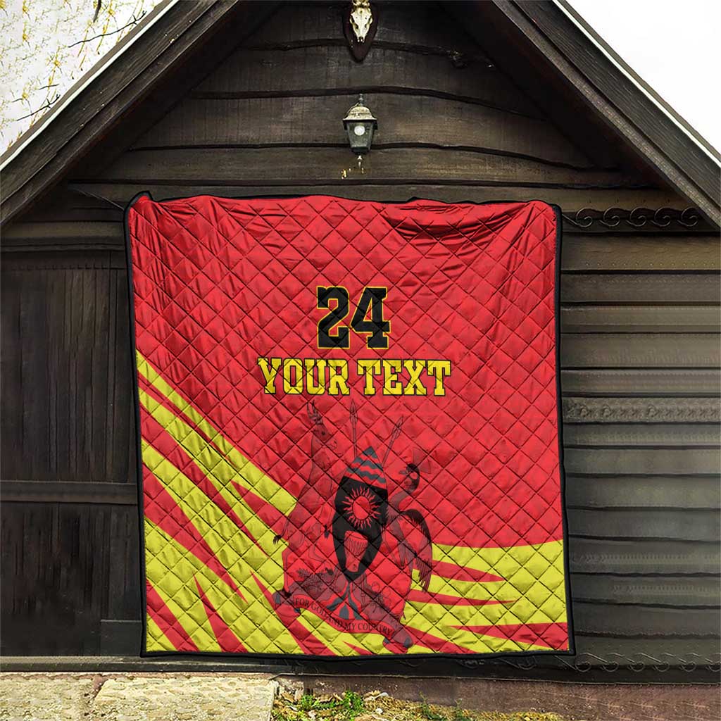 Custom Uganda Independence Day 1962 Quilt Coat Of Arms With Kente Patterns - Wonder Print Shop