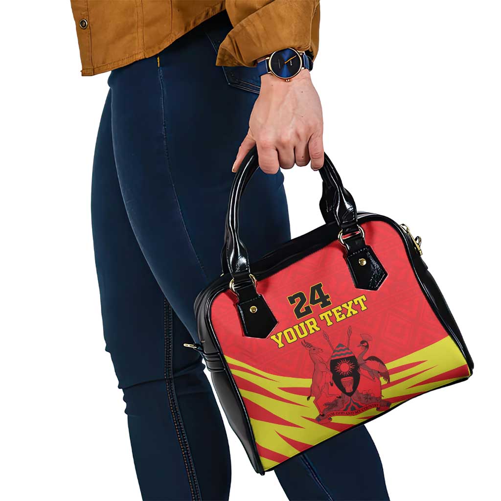 Custom Uganda Independence Day 1962 Shoulder Handbag Coat Of Arms With Kente Patterns