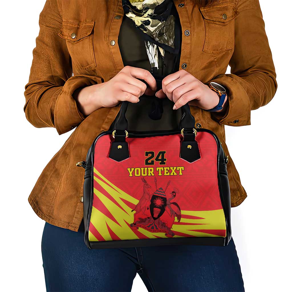 Custom Uganda Independence Day 1962 Shoulder Handbag Coat Of Arms With Kente Patterns
