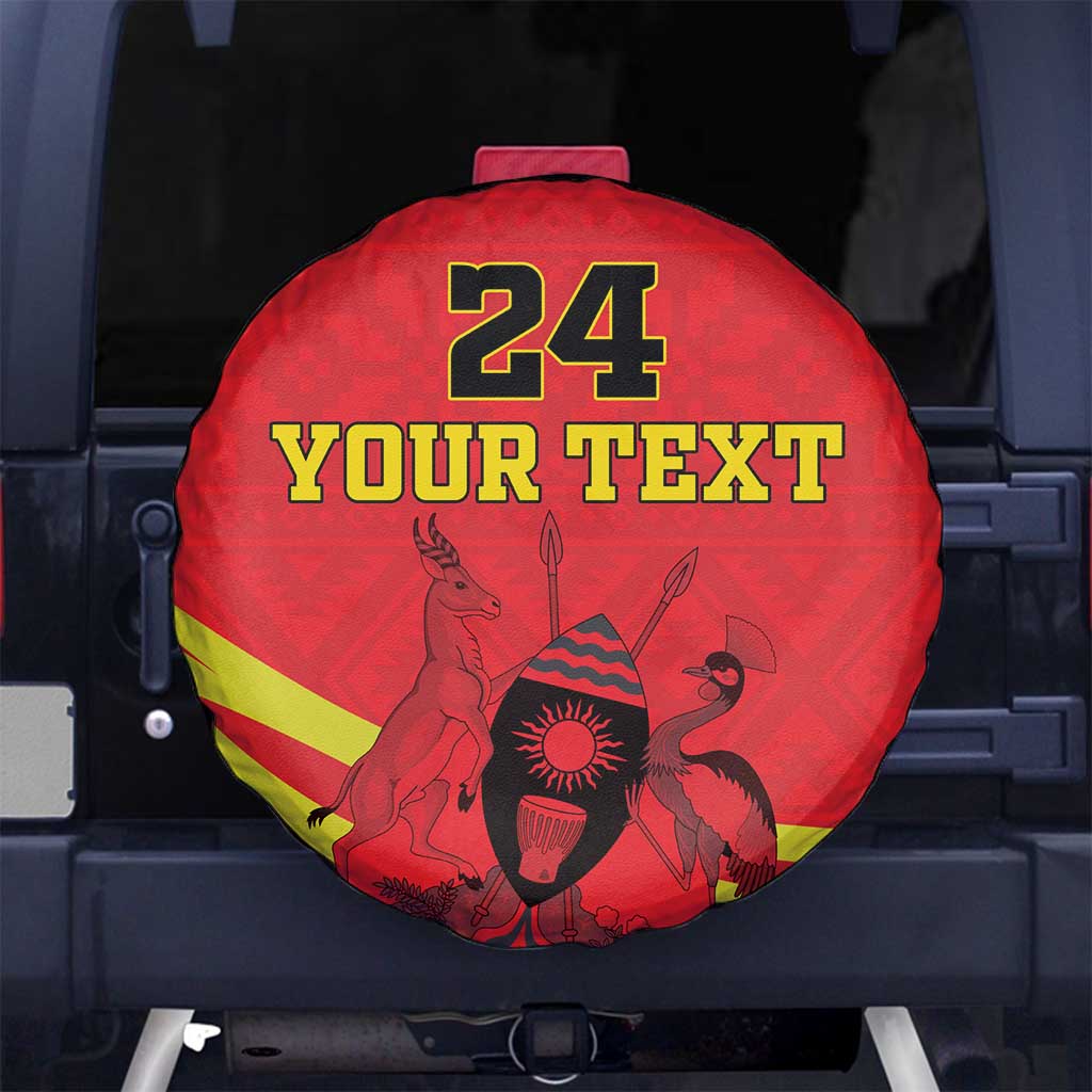 Custom Uganda Independence Day 1962 Spare Tire Cover Coat Of Arms With Kente Patterns - Wonder Print Shop