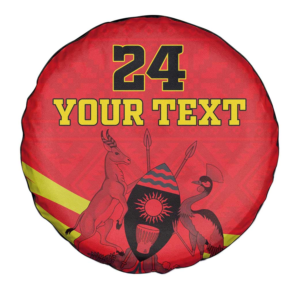 Custom Uganda Independence Day 1962 Spare Tire Cover Coat Of Arms With Kente Patterns - Wonder Print Shop