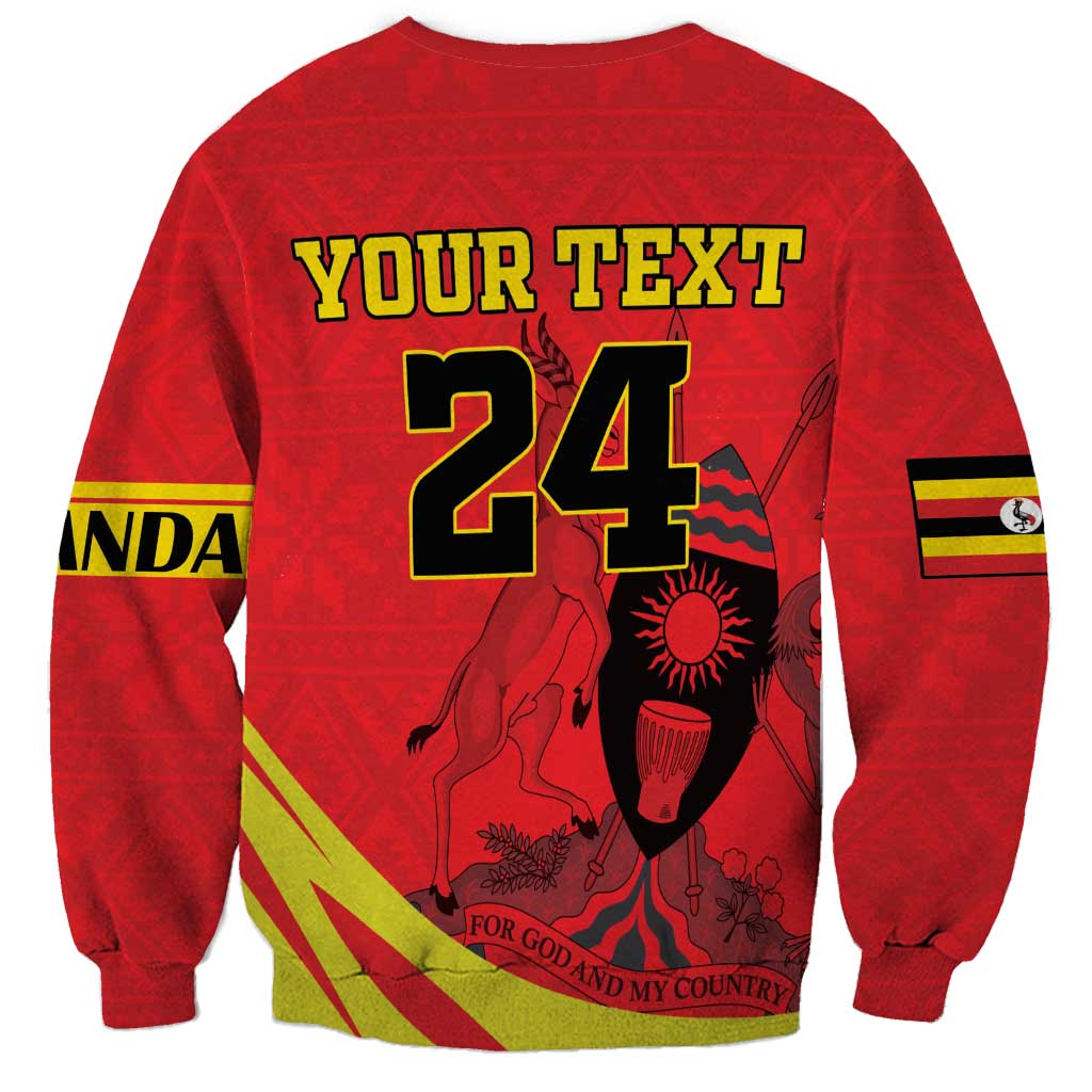 Custom Uganda Independence Day 1962 Sweatshirt Coat Of Arms With Kente Patterns - Wonder Print Shop