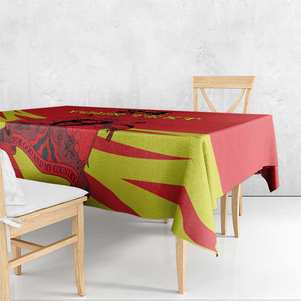 Custom Uganda Independence Day 1962 Tablecloth Coat Of Arms With Kente Patterns - Wonder Print Shop