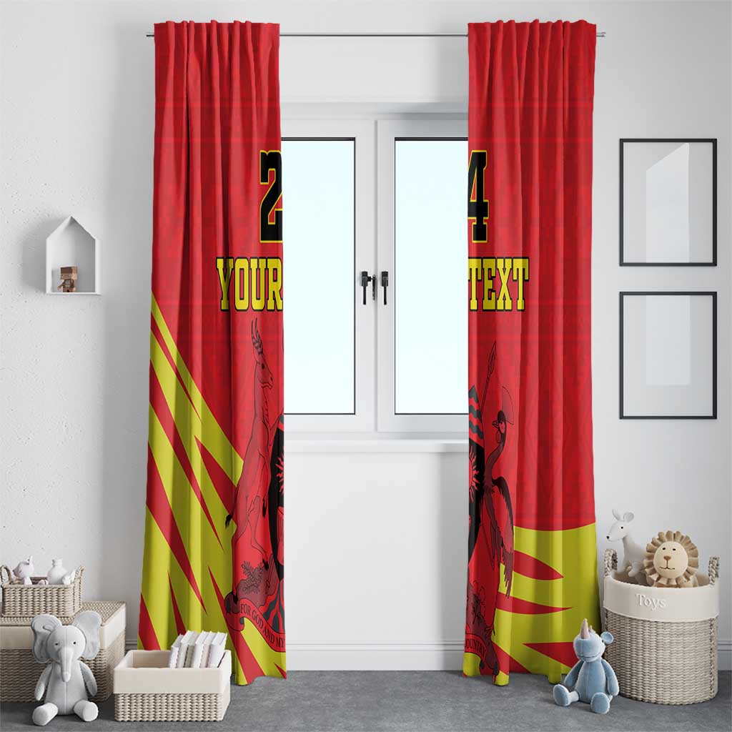 Custom Uganda Independence Day 1962 Window Curtain Coat Of Arms With Kente Patterns - Wonder Print Shop