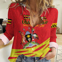 Custom Uganda Independence Day 1962 Women Casual Shirt Coat Of Arms With Kente Patterns - Wonder Print Shop
