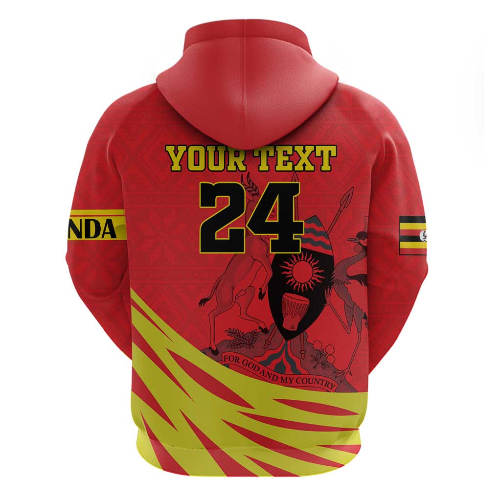 Custom Uganda Independence Day 1962 Zip Hoodie Coat Of Arms With Kente Patterns - Wonder Print Shop