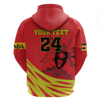 Custom Uganda Independence Day 1962 Zip Hoodie Coat Of Arms With Kente Patterns - Wonder Print Shop