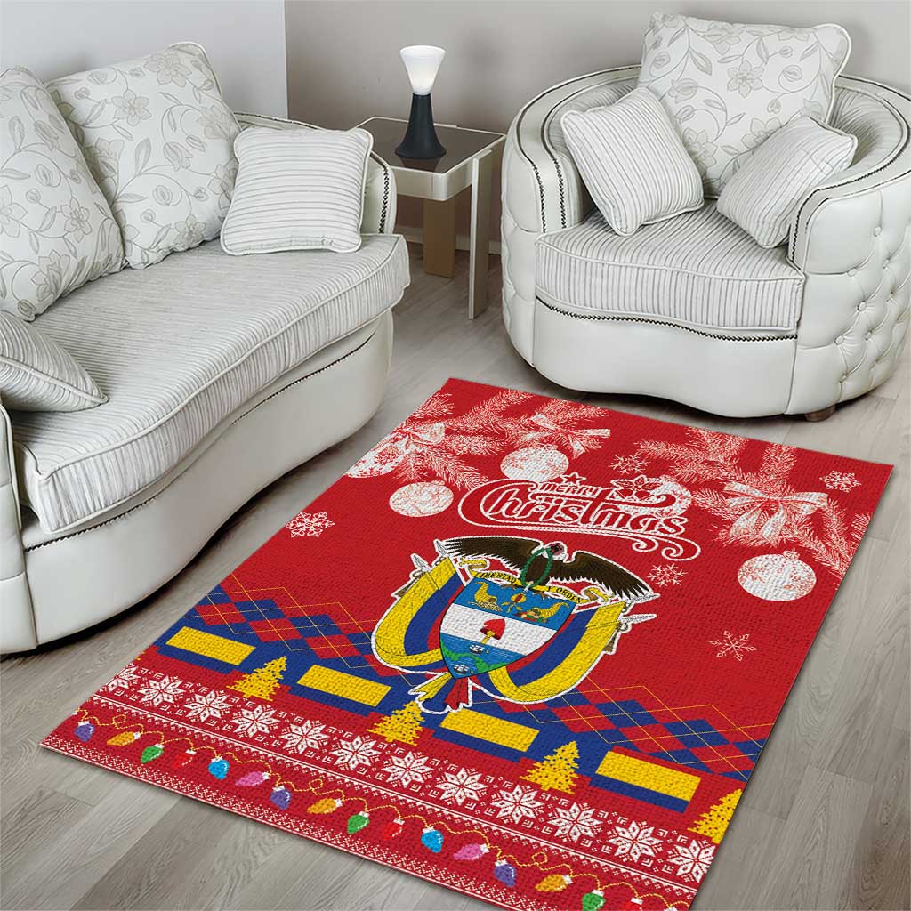 Colombia Christmas Area Rug Libertad y Orden With Feliz Navidad - Wonder Print Shop