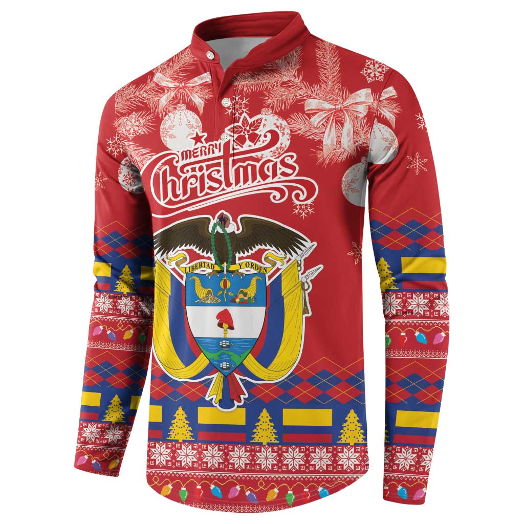 Colombia Christmas Button Sweatshirt Libertad y Orden With Feliz Navidad - Wonder Print Shop