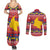 Colombia Christmas Couples Matching Summer Maxi Dress and Long Sleeve Button Shirt Libertad y Orden With Feliz Navidad - Wonder Print Shop