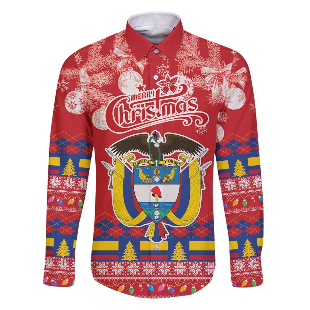 Colombia Christmas Family Matching Long Sleeve Bodycon Dress and Hawaiian Shirt Libertad y Orden With Feliz Navidad - Wonder Print Shop