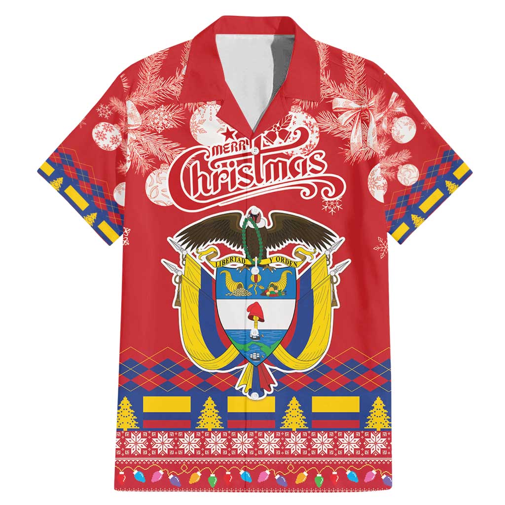 Colombia Christmas Family Matching Mermaid Dress and Hawaiian Shirt Libertad y Orden With Feliz Navidad - Wonder Print Shop