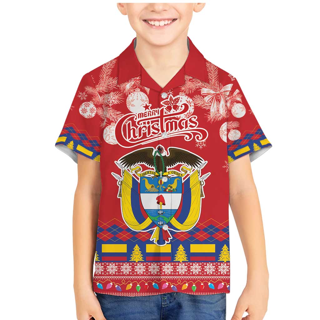 Colombia Christmas Family Matching Mermaid Dress and Hawaiian Shirt Libertad y Orden With Feliz Navidad - Wonder Print Shop