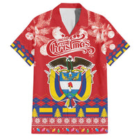 Colombia Christmas Family Matching Off Shoulder Short Dress and Hawaiian Shirt Libertad y Orden With Feliz Navidad - Wonder Print Shop