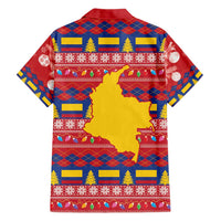 Colombia Christmas Family Matching Short Sleeve Bodycon Dress and Hawaiian Shirt Libertad y Orden With Feliz Navidad - Wonder Print Shop