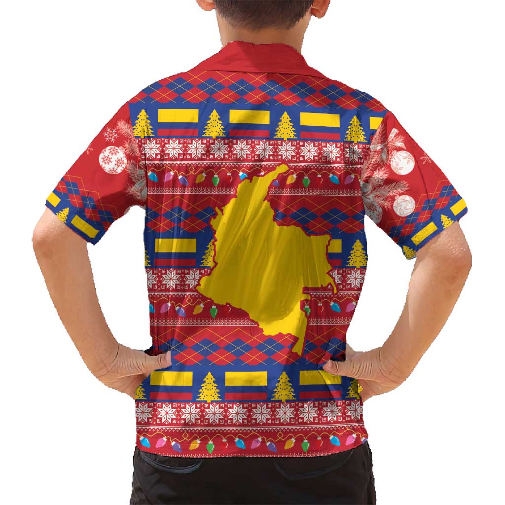 Colombia Christmas Family Matching Tank Maxi Dress and Hawaiian Shirt Libertad y Orden With Feliz Navidad - Wonder Print Shop