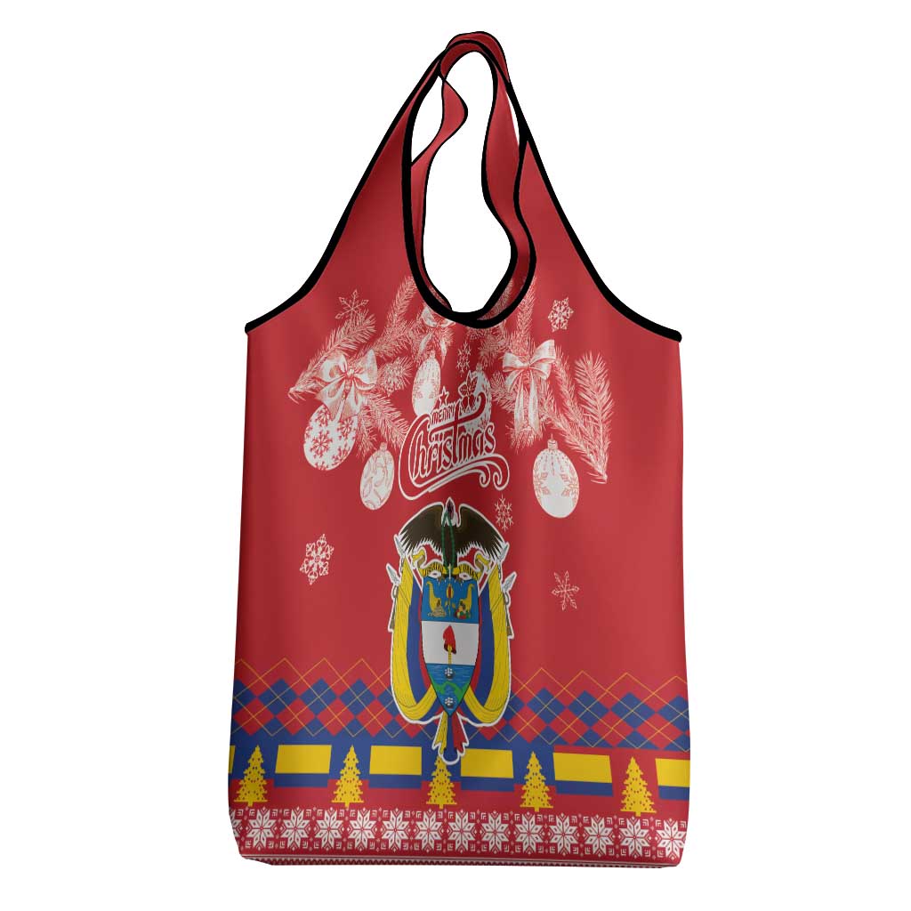 Colombia Christmas Grocery Bag Libertad y Orden With Feliz Navidad
