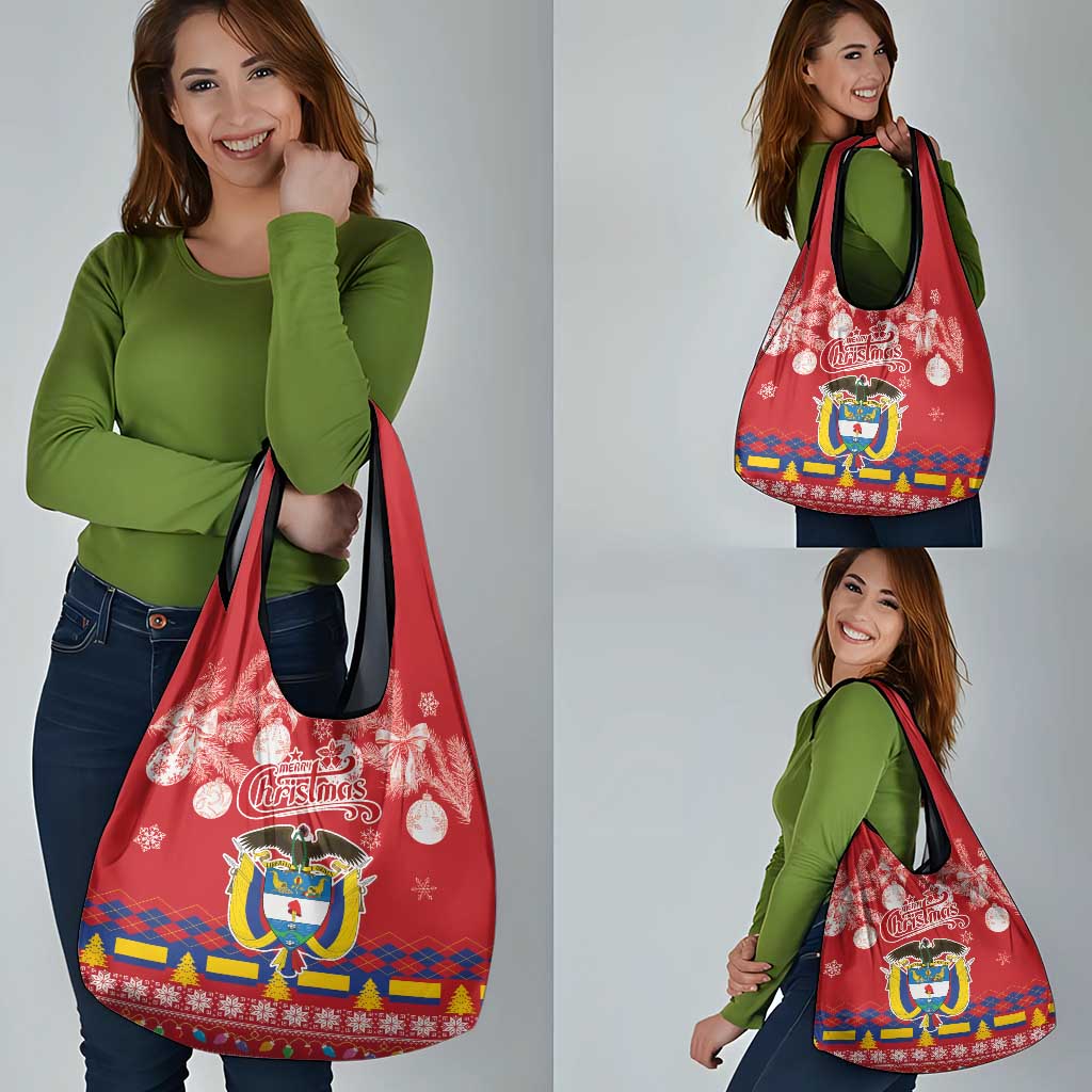 Colombia Christmas Grocery Bag Libertad y Orden With Feliz Navidad