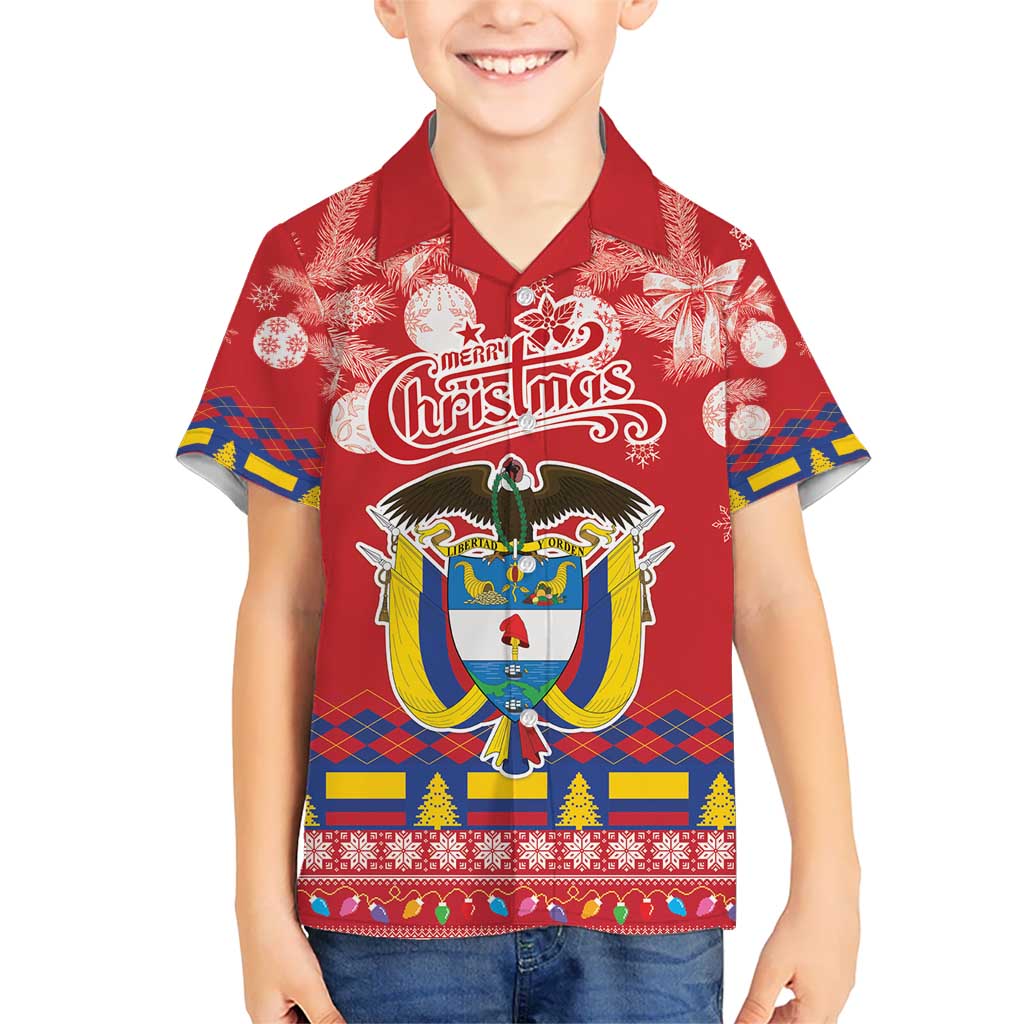Colombia Christmas Hawaiian Shirt Libertad y Orden With Feliz Navidad - Wonder Print Shop