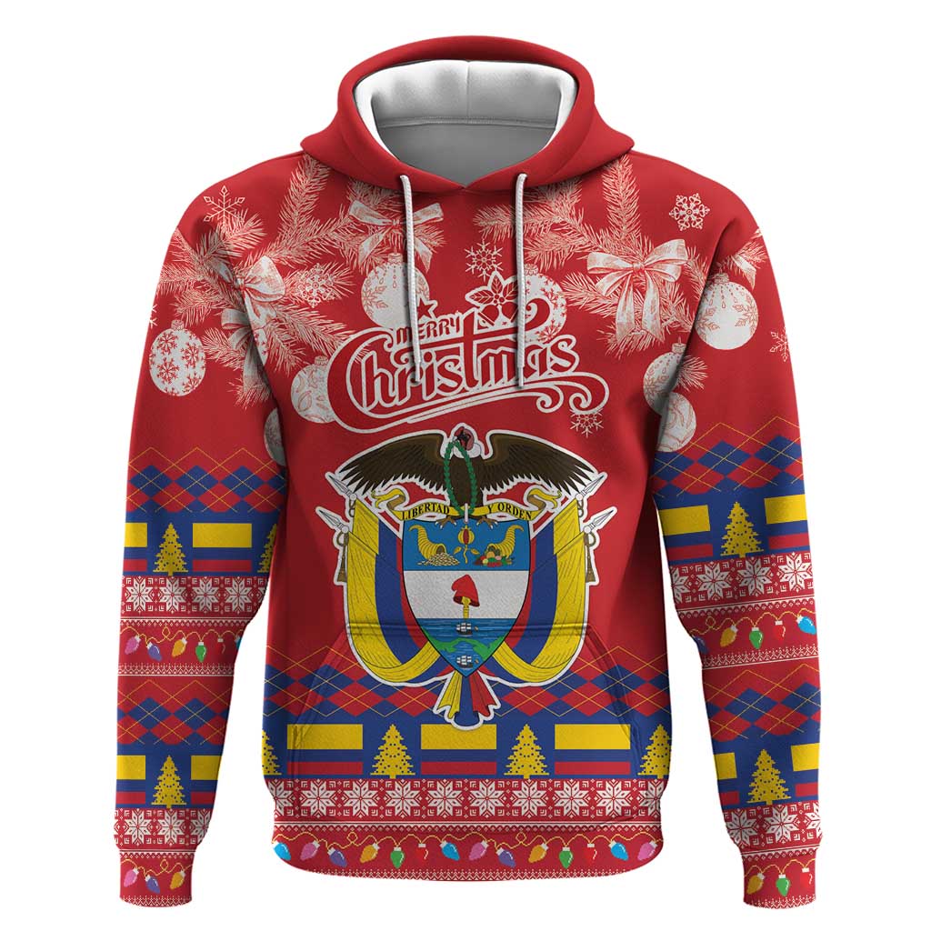 Colombia Christmas Hoodie Libertad y Orden With Feliz Navidad - Wonder Print Shop