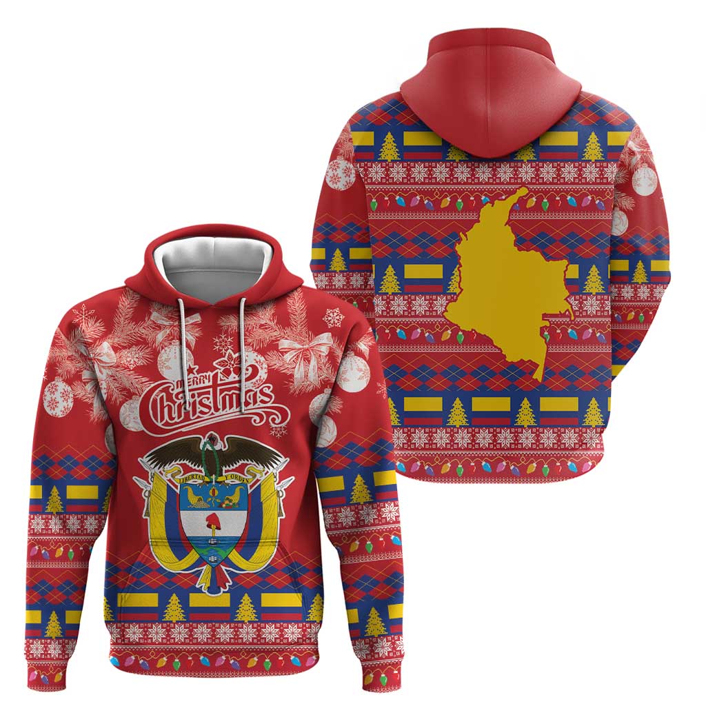Colombia Christmas Hoodie Libertad y Orden With Feliz Navidad - Wonder Print Shop