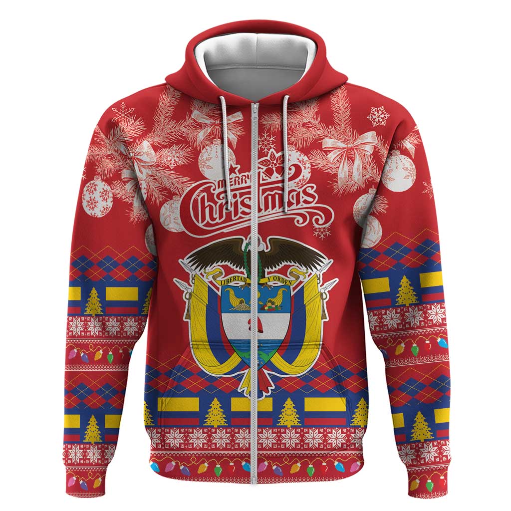 Colombia Christmas Hoodie Libertad y Orden With Feliz Navidad - Wonder Print Shop