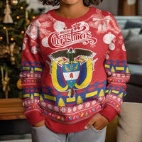 Colombia Christmas Kid Ugly Christmas Sweater Libertad y Orden With Feliz Navidad - Wonder Print Shop