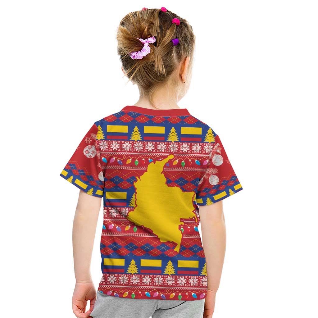 Colombia Christmas Kid T Shirt Libertad y Orden With Feliz Navidad - Wonder Print Shop